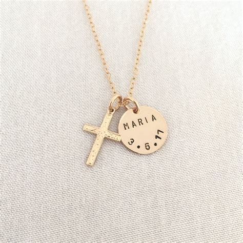 baptism cross necklace for baby girl